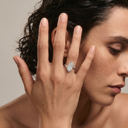 5ct Marquise Lab Diamond Bypass Ring