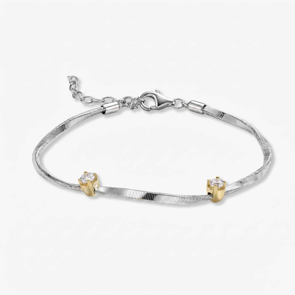 Moissanite Solitaire Snake Chain Bracelet