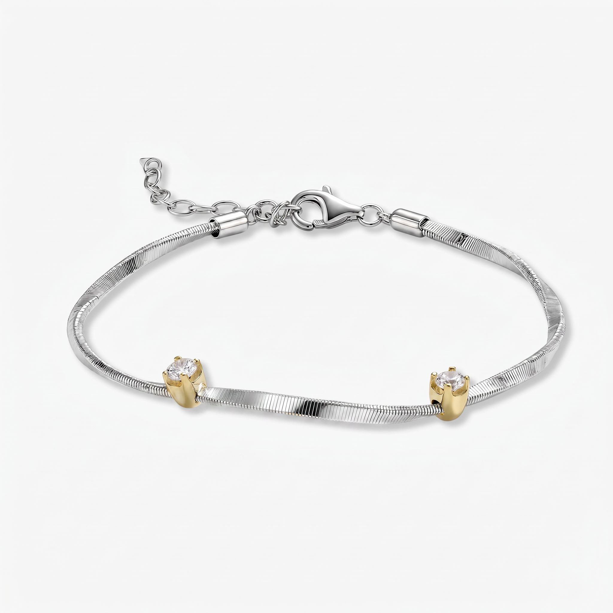 Moissanite Solitaire Snake Chain Bracelet