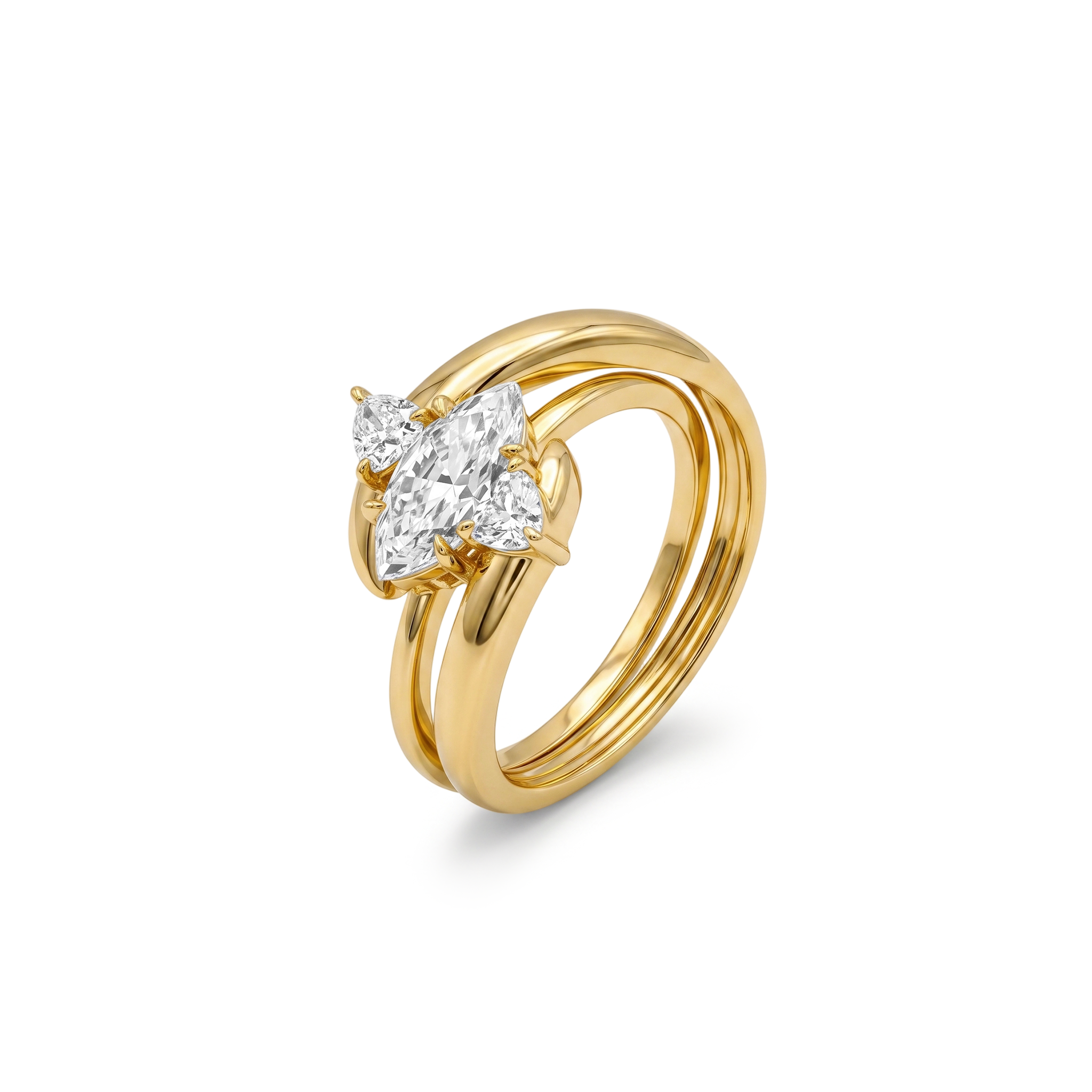 Marquise Triple Stone Detachable Ring Set