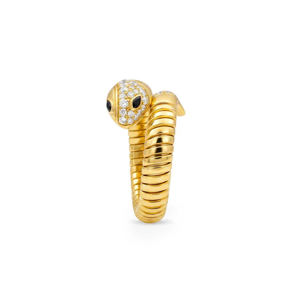 Serpent Coil Pavé Wrap Ring