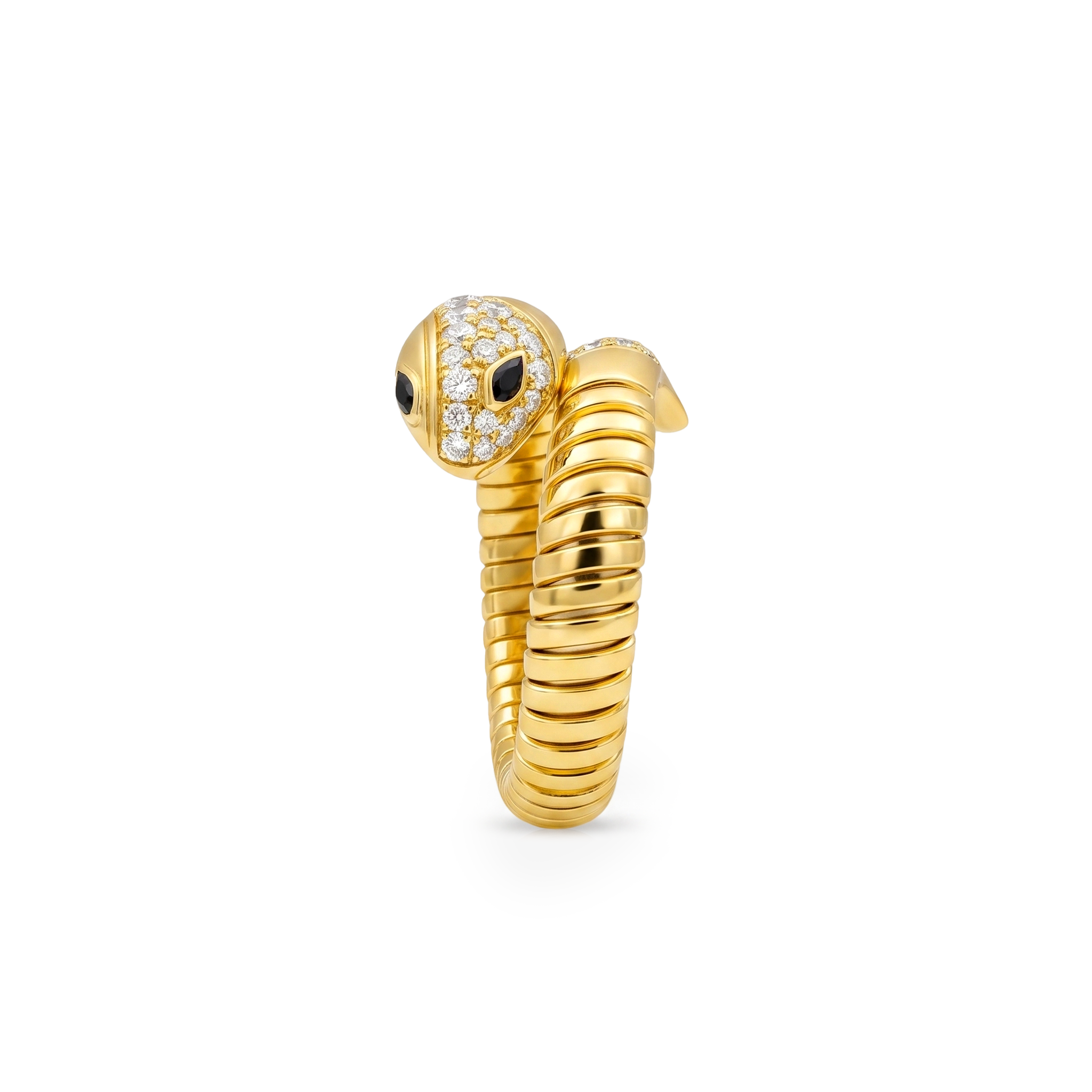 Serpent Coil Pavé Wrap Ring