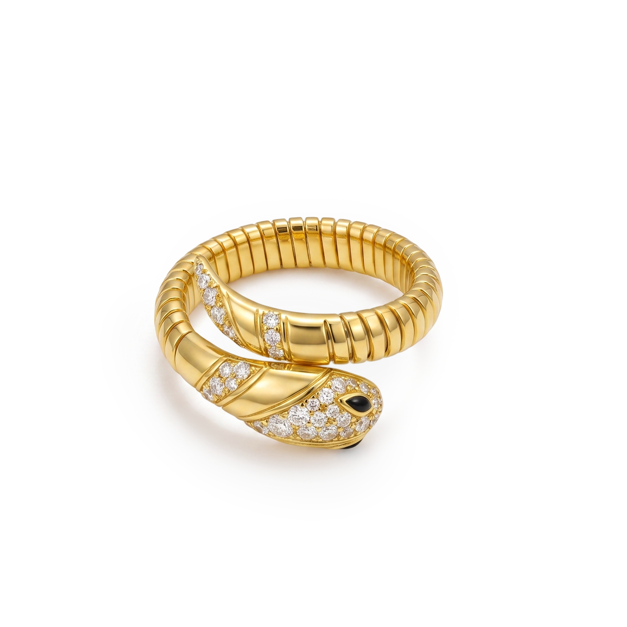 Serpent Coil Pavé Wrap Ring