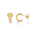Checkerboard Pavé Huggie Hoop Earrings