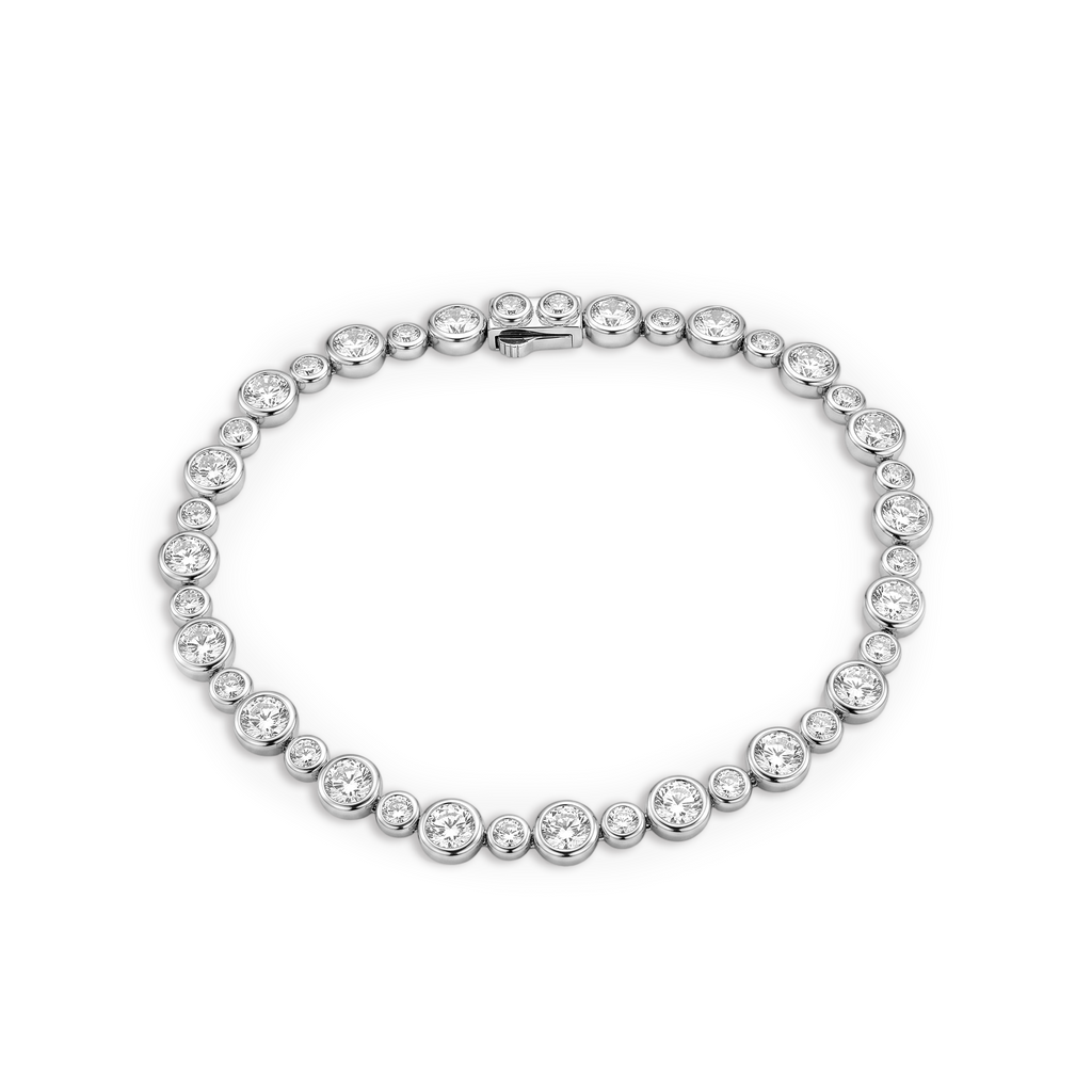 Graduated Bezel Set Tennis Bracelet