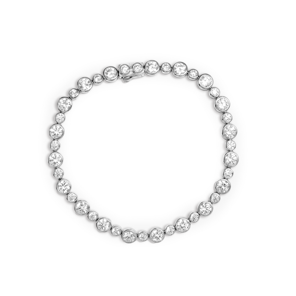 Graduated Bezel Set Tennis Bracelet