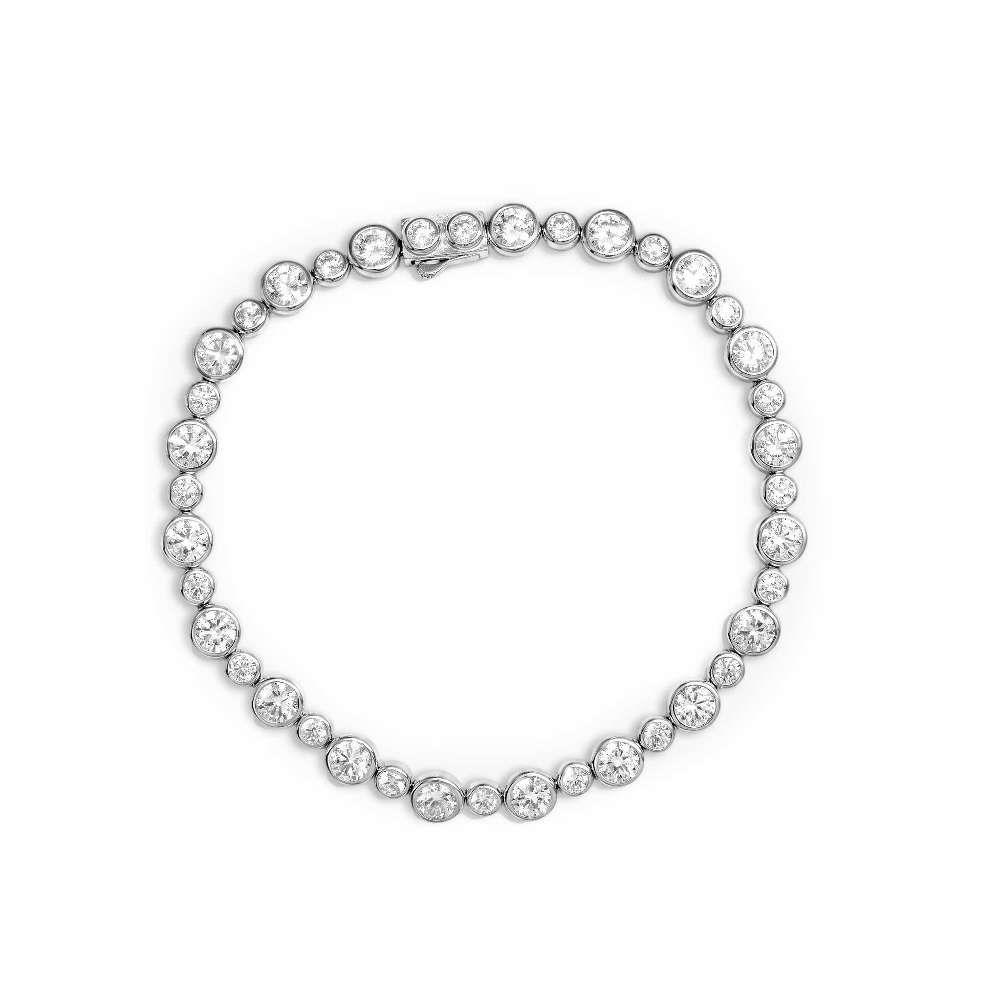 Graduated Bezel Set Tennis Bracelet