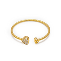 Asymmetric Heart Cuff Snake Chain Bangle