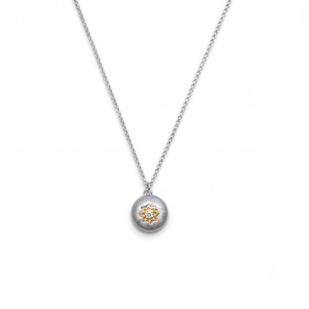 Matte Coin Star Set Pendant Necklace