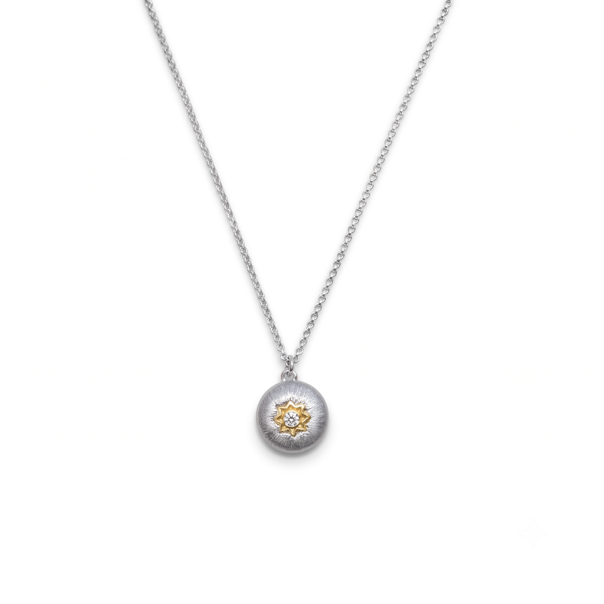 Matte Coin Star Set Pendant Necklace