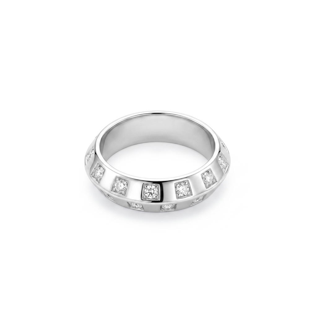 Dome Channel Set Wide Band Ring