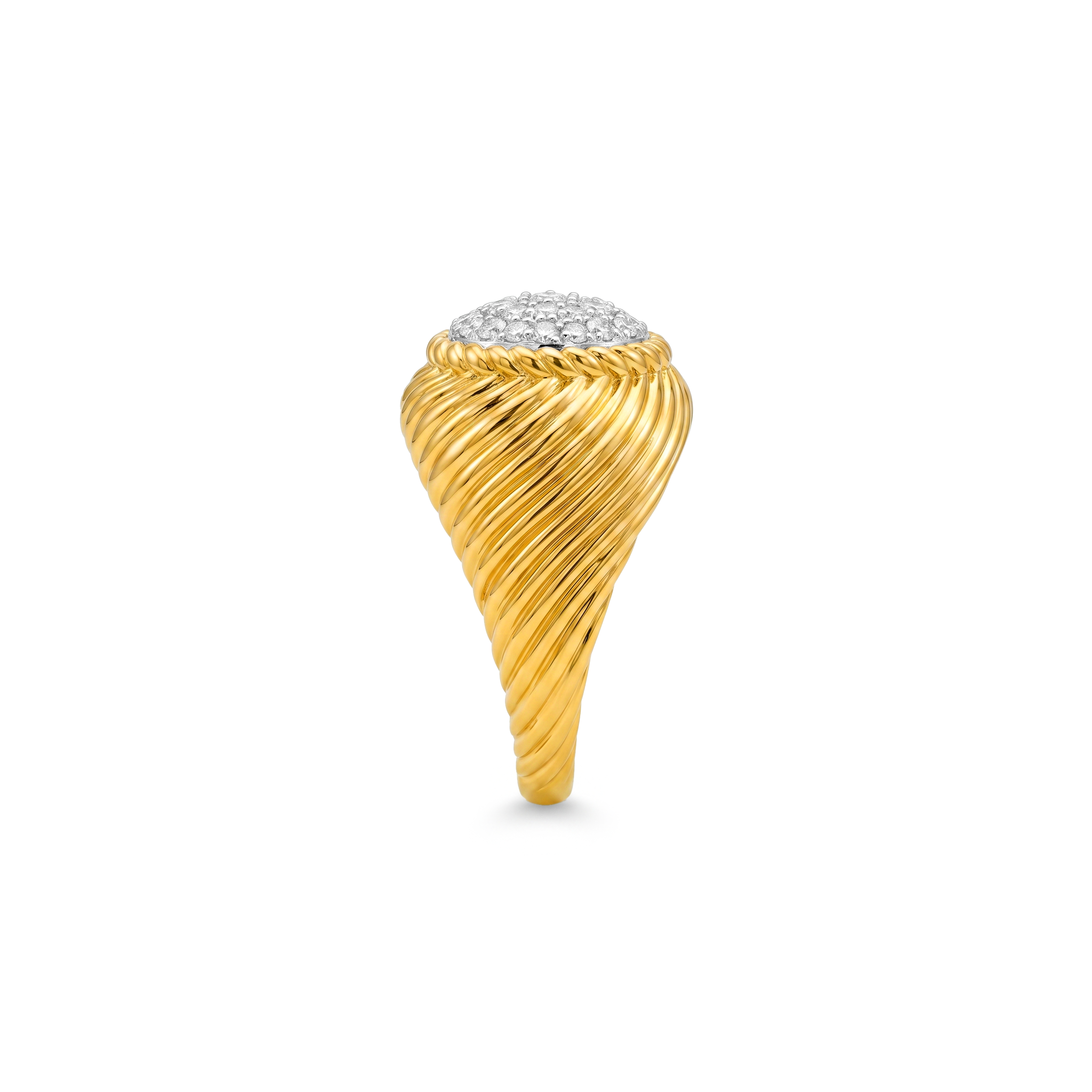 Twisted Rope Dome Pavé Cluster Ring