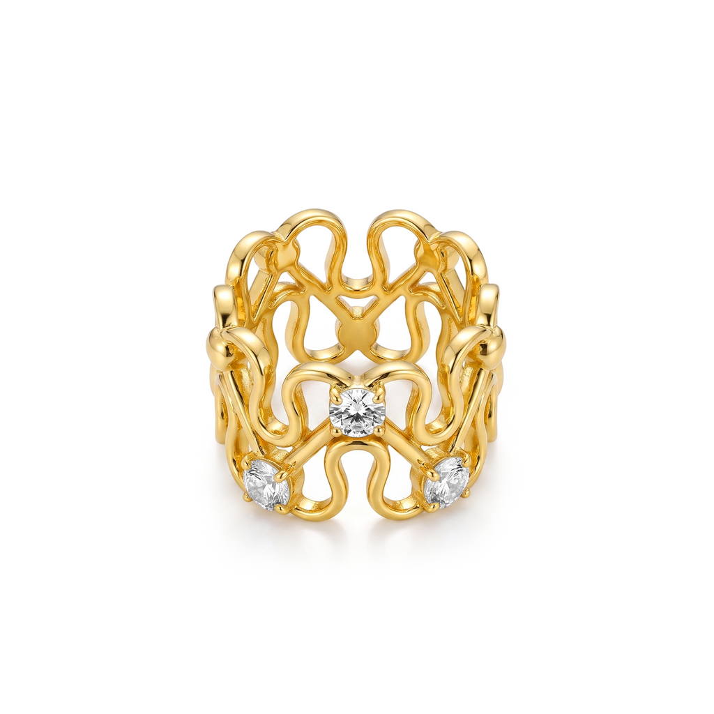 Lace Filigree Wide Band Ring