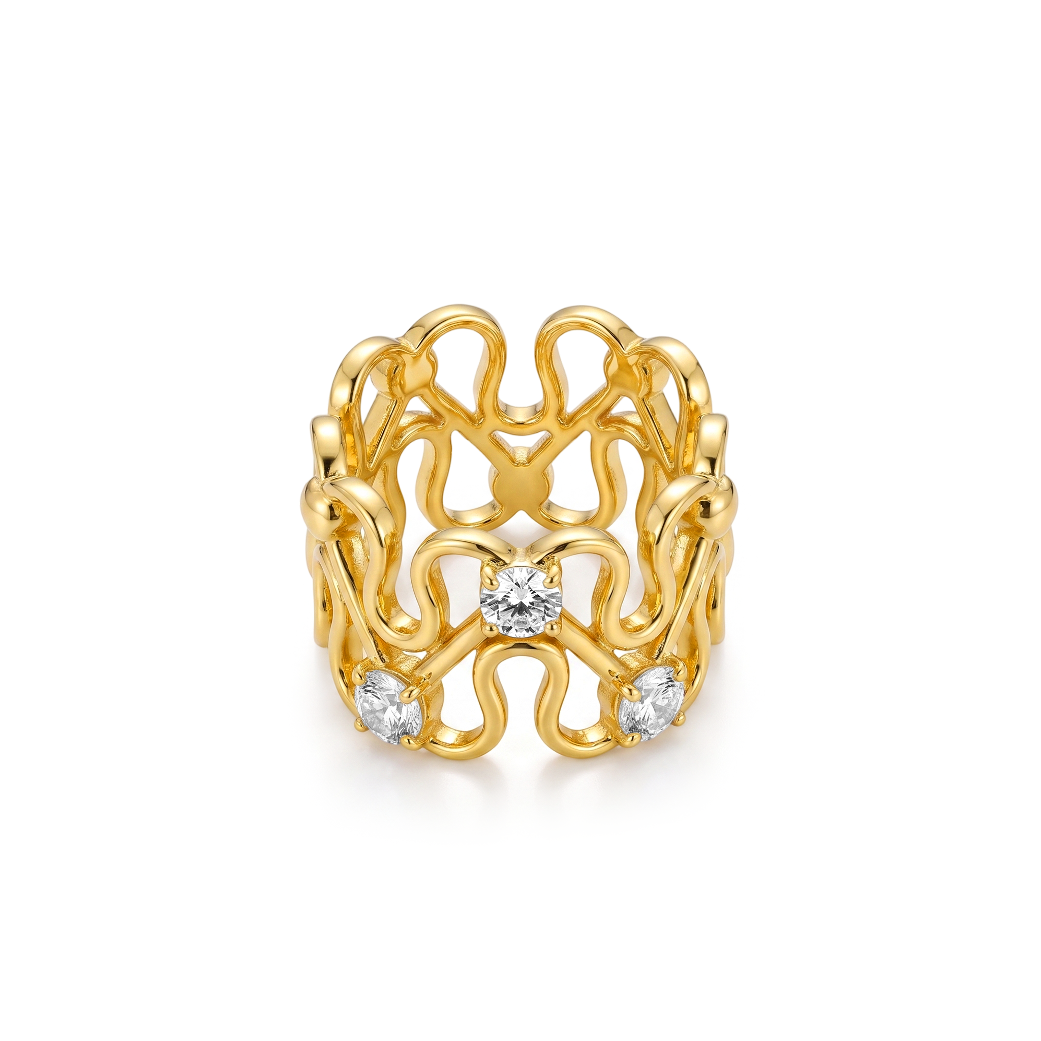 Lace Filigree Wide Band Ring
