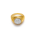 Twisted Rope Dome Pavé Cluster Ring