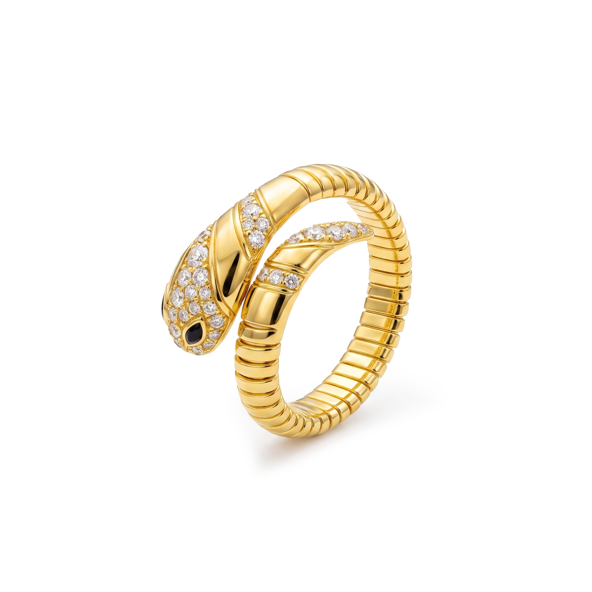 Serpent Coil Pavé Wrap Ring