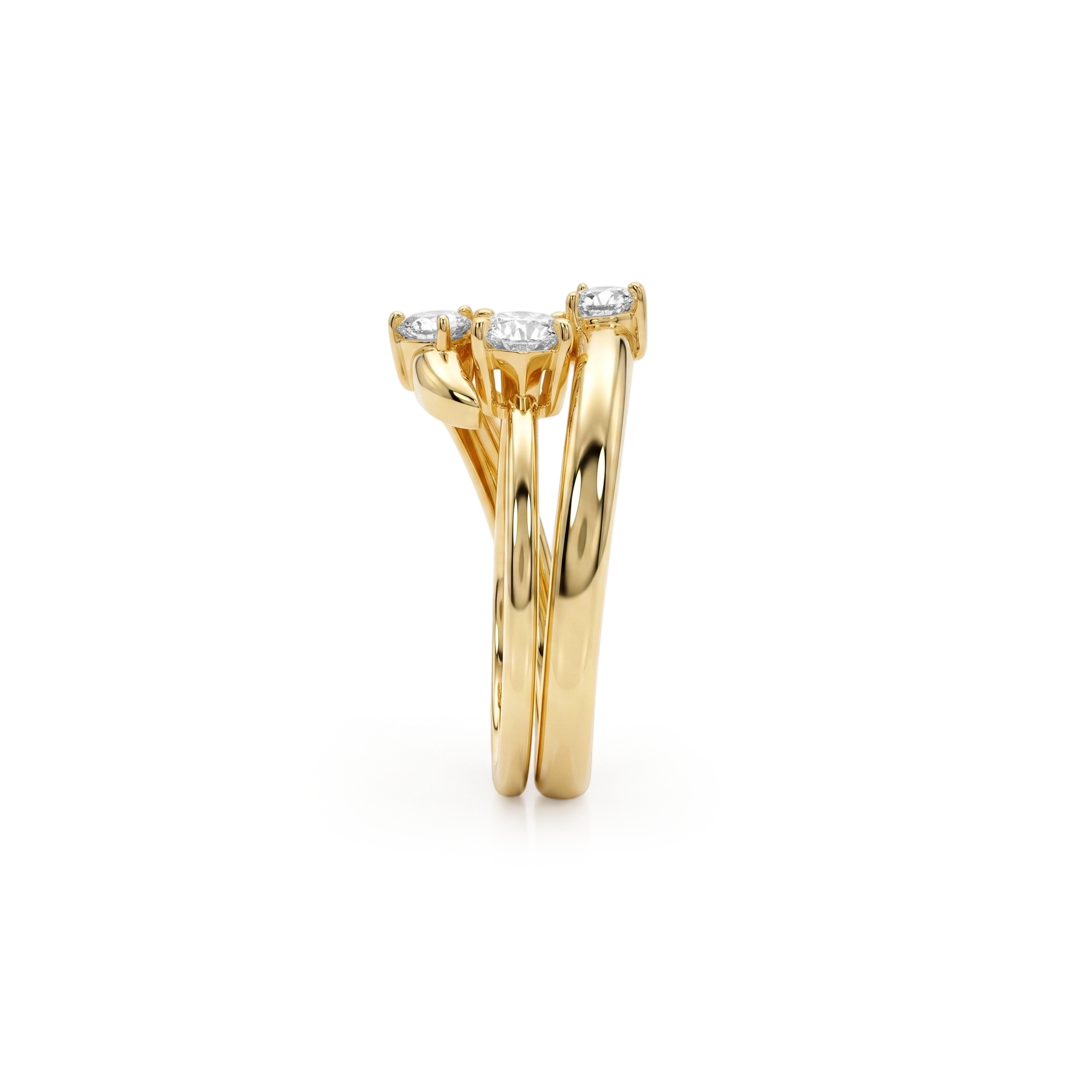 Marquise Triple Stone Detachable Ring Set