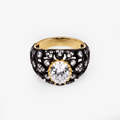 Oval Moissanite Gothic Dome Cocktail Ring