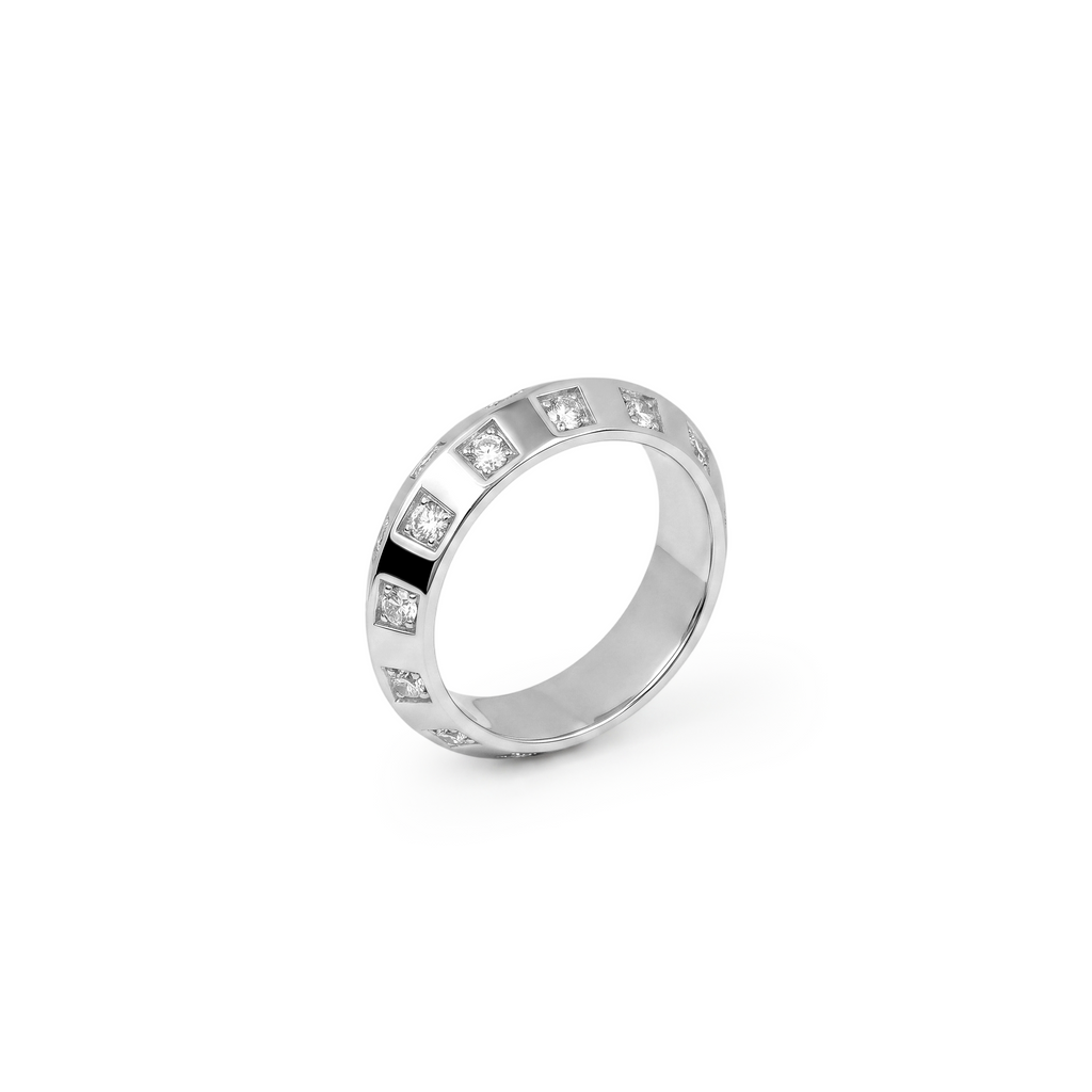 Dome Channel Set Wide Band Ring