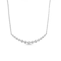 Graduated Arc Prong Set Bar Necklace