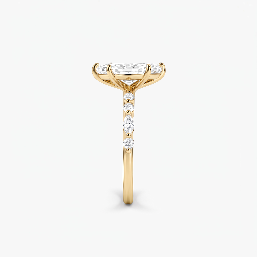 Marquise Moissanite Pave Ring