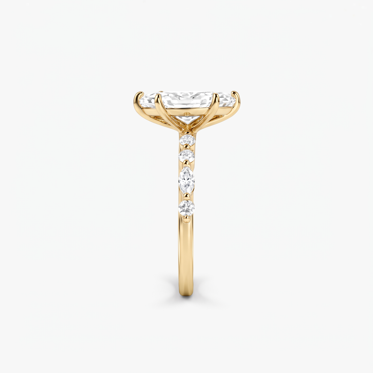 Marquise Moissanite Pave Ring