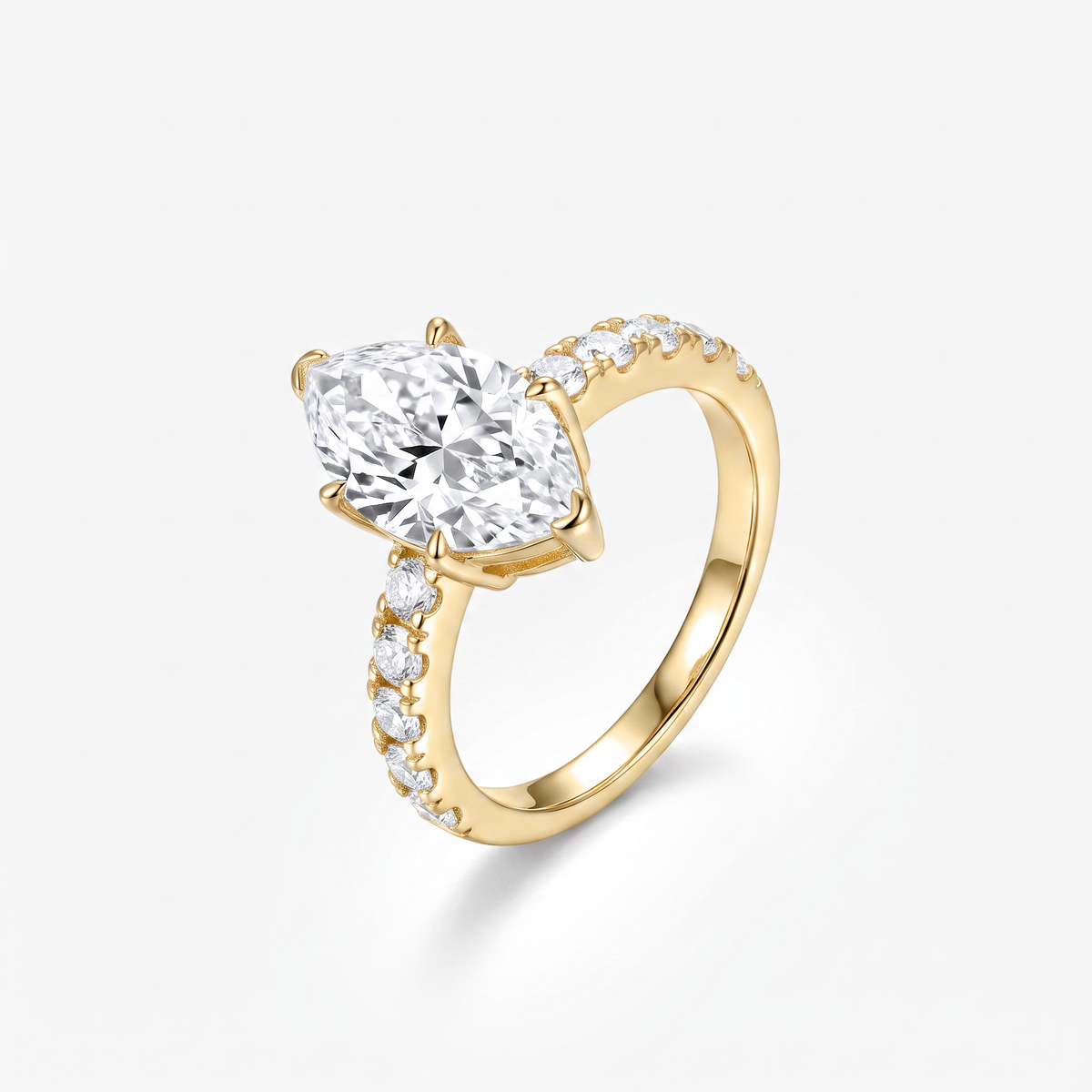 Marquise Moissanite Pave Ring