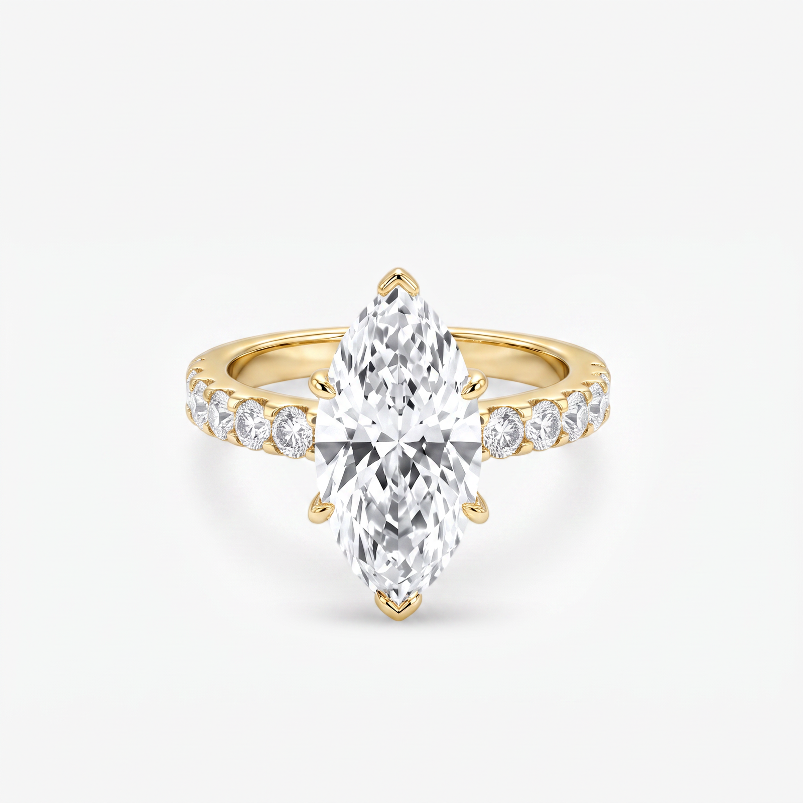 Marquise Moissanite Pave Ring
