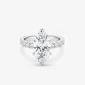 R1001 Marquise moissanite pave ring image 1